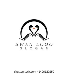 Swan logo Template vector illustration design