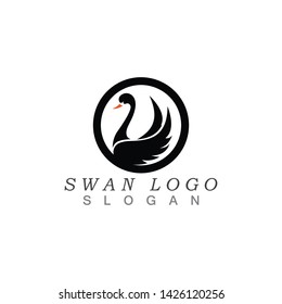 Swan logo Template vector illustration design