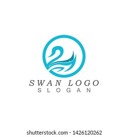 Swan logo Template vector illustration design