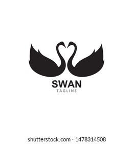 Swan logo Template vector illustration design