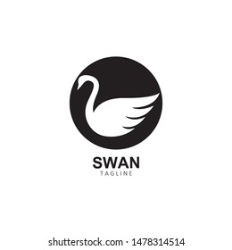 Swan logo Template vector illustration design