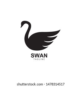 Swan logo Template vector illustration design