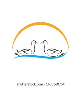 Swan logo Template vector illustration design