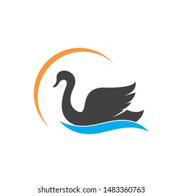 Swan logo Template vector illustration design