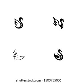 Swan logo Template vector illustration design