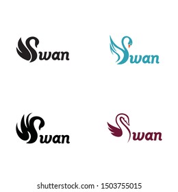 Swan logo Template vector illustration design