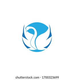 Swan logo Template vector illustration design