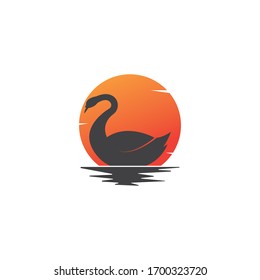 Swan logo Template vector illustration design