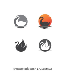 Swan logo Template vector illustration design