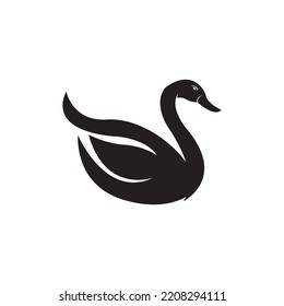 Diseño de la ilustración del vector de plantilla de logotipo de Swan
