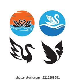 Swan logo Template vector illustration design