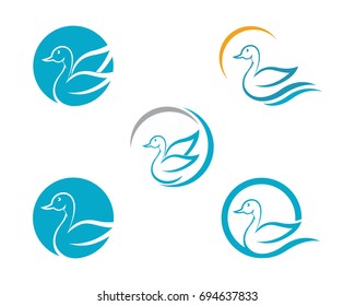 Swan logo Template vector illustration design