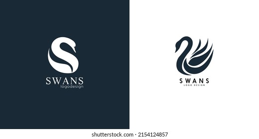 swan logo templates flat dark bright