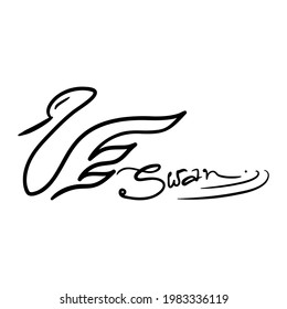 Swan logo with text vector illustration.