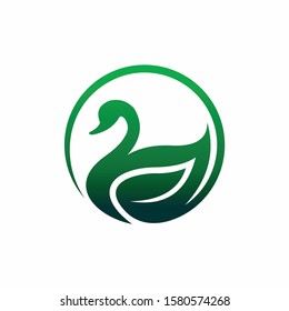 swan logo that formed concept of leaf
