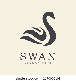 swan logo vector. Abstract minimalist logo icon swan