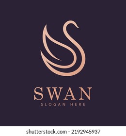 swan logo vector. Abstract minimalist logo icon swan