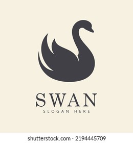 vector de logotipo de swan. Resumen del icono del logotipo minimalista swan