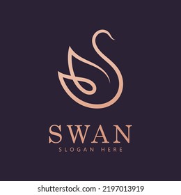 swan logo vector. Abstract minimalist logo icon swan