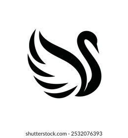 swan logo vector. Abstract minimalist logo icon swan