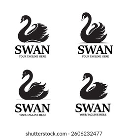 Swan logo vector Abstract minimalist logo icon swan