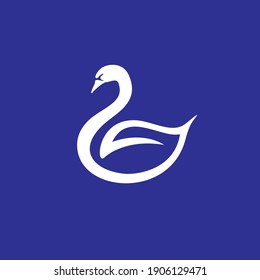swan logo vector.
Abstract minimalistic logo icon bird silhouette of a swan