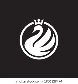 swan logo vector.
Abstract minimalistic logo icon bird silhouette of a swan