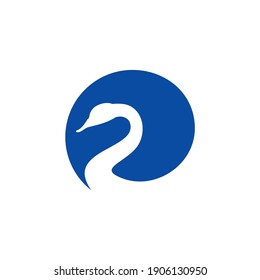 swan logo vector.
Abstract minimalistic logo icon bird silhouette of a swan
