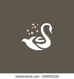 vector de logotipo de swan.
Resumen del logotipo minimalista icono silueta de pájaro de un cisne