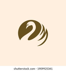 swan logo vector.
Abstract minimalistic logo icon bird silhouette of a swan