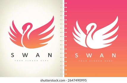 Vetor do logotipo do Cisne. Design para pássaros