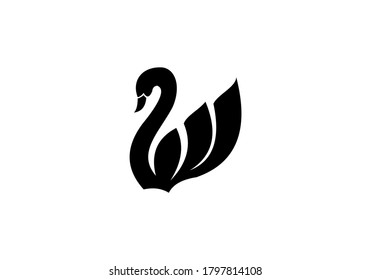 swan logo vector design icon