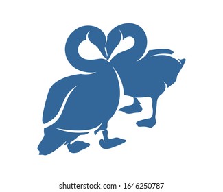Swan logo vector design template, Silhouette Swan logo, Illustration