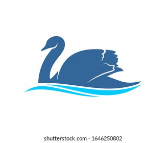 Swan logo vector design template, Silhouette Swan logo, Illustration