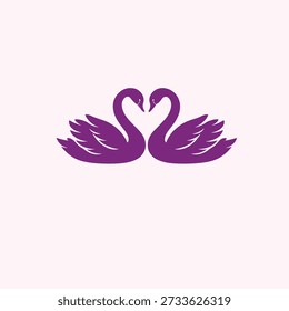 Ilustración de la silueta del icono del Vector del logotipo del cisne.