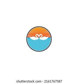 swan logo vector illustration design template