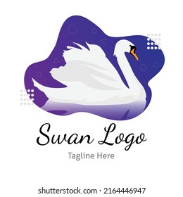 Swan logo vector illustration with dummy text and tagline on white background.