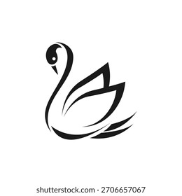 Diseño de Plantilla de Vector de logotipo de cisne