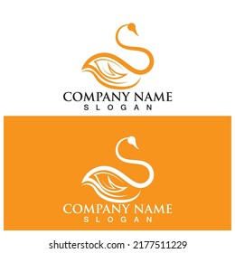 swan logo vector template icon