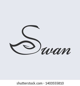 Swan logo vector template, minimalis, goose