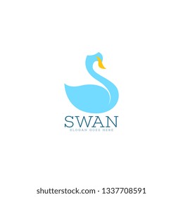 Swan logo vector. Swan logo template. Poultry logo vector. Poultry logo template