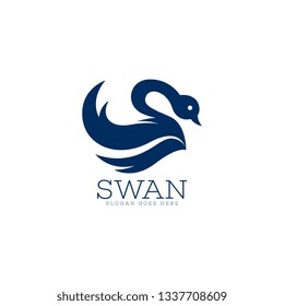 Swan logo vector. Swan logo template. Poultry logo vector. Poultry logo template