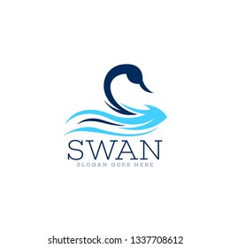 Swan logo vector. Swan logo template. Poultry logo vector. Poultry logo template