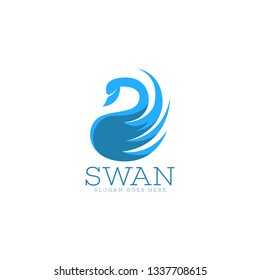 Swan logo vector. Swan logo template. Poultry logo vector. Poultry logo template