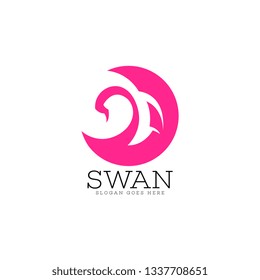 Swan logo vector. Swan logo template. Poultry logo vector. Poultry logo template
