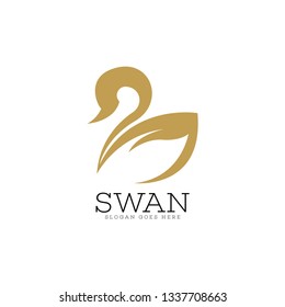 Swan logo vector. Swan logo template. Poultry logo vector. Poultry logo template