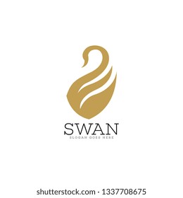 Swan logo vector. Swan logo template. Poultry logo vector. Poultry logo template