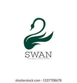 Swan logo vector. Swan logo template. Poultry logo vector. Poultry logo template
