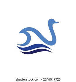 Swan logo with water concept