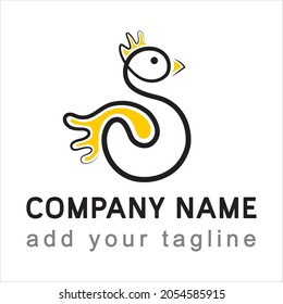 Swan Logo For Your Business. Editable Vector Eps File